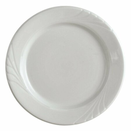 TUXTON CHINA Sonoma 9 in. Embossed Plate China Plate - Porcelain White - 2 Dozen YPA-090